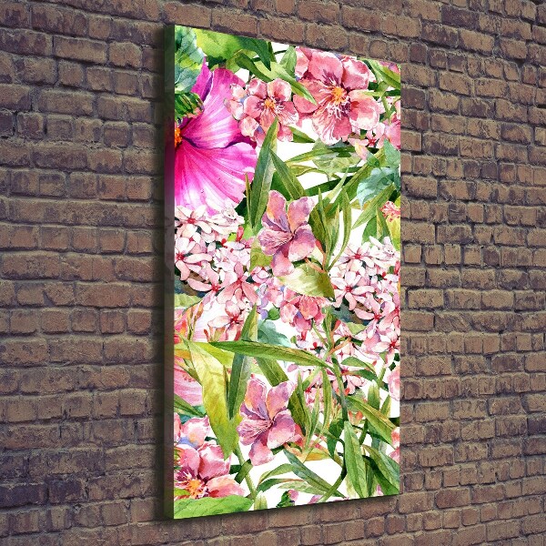 Quadro su tela canvas verticale Fiori tropicali