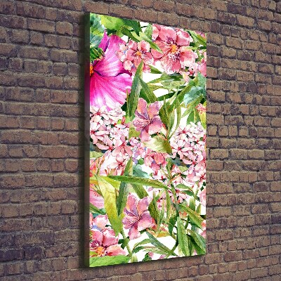Quadro su tela canvas verticale Fiori tropicali