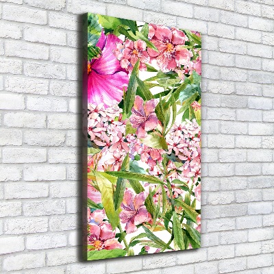 Quadro su tela canvas verticale Fiori tropicali