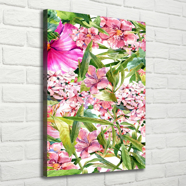 Quadro su tela canvas verticale Fiori tropicali