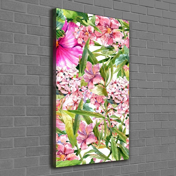 Quadro su tela canvas verticale Fiori tropicali