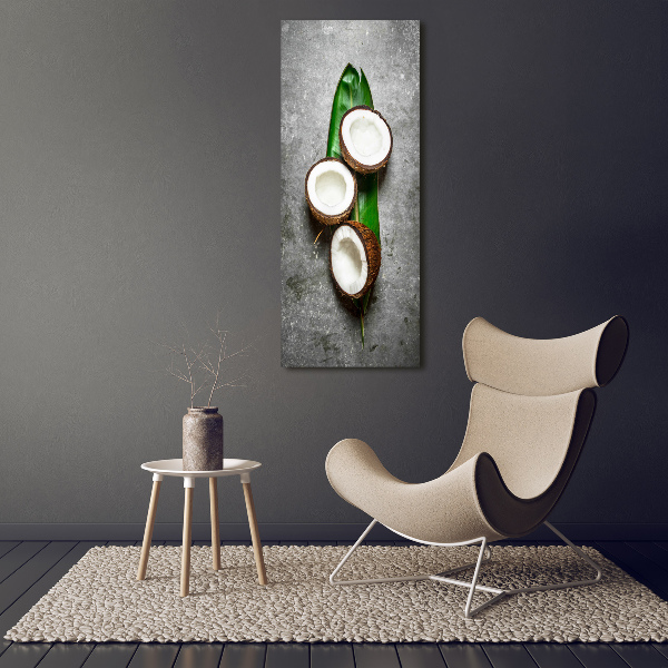 Quadro su tela canvas verticale Cocco su una foglia