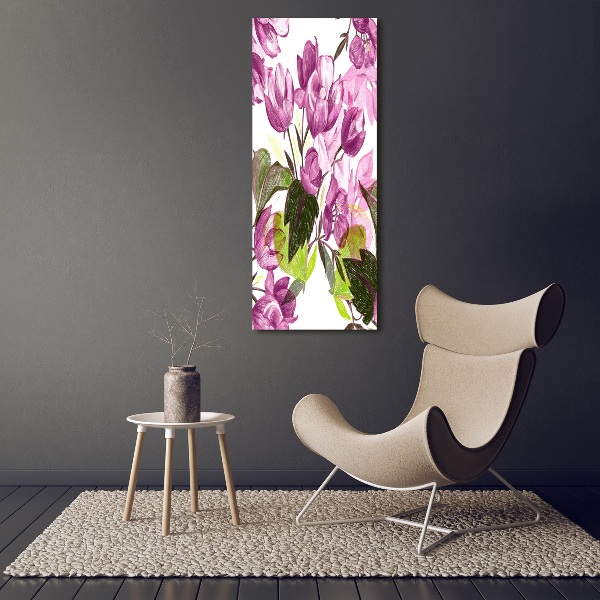 Stampa quadro su tela verticale Fiori viola