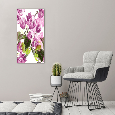 Stampa quadro su tela verticale Fiori viola