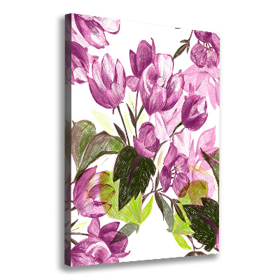 Stampa quadro su tela verticale Fiori viola