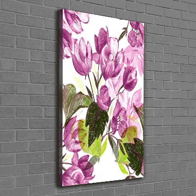 Stampa quadro su tela verticale Fiori viola