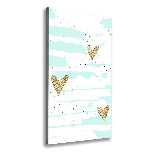 Quadro su tela canvas verticale Cuori e macchie