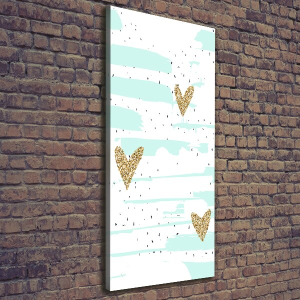 Quadro su tela canvas verticale Cuori e macchie