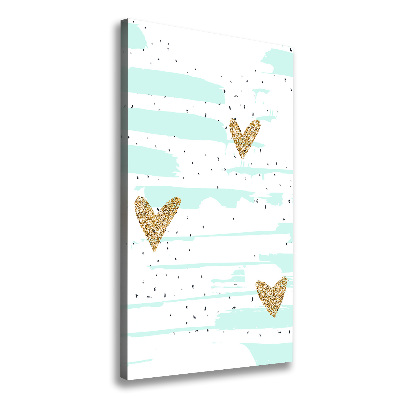 Quadro su tela canvas verticale Cuori e macchie