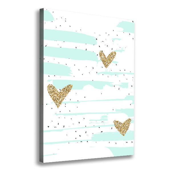 Quadro su tela canvas verticale Cuori e macchie