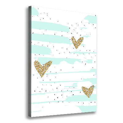 Quadro su tela canvas verticale Cuori e macchie