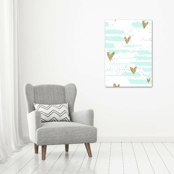 Quadro su tela canvas verticale Cuori e macchie