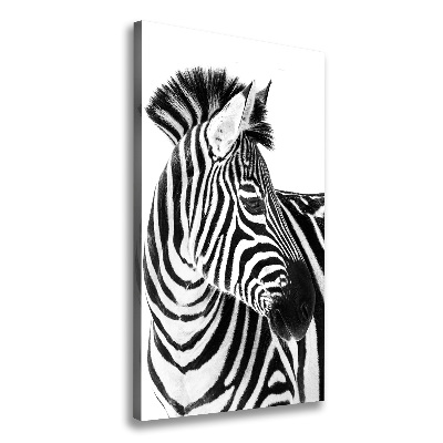 Quadro su tela canvas verticale Zebra nella neve