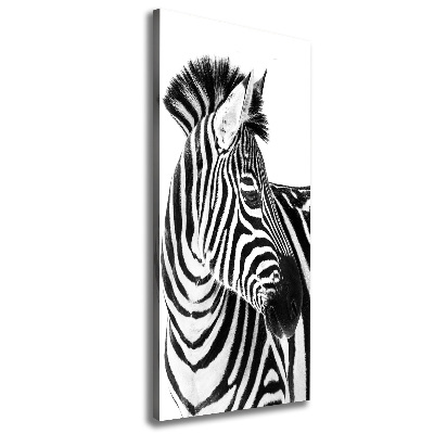 Quadro su tela canvas verticale Zebra nella neve