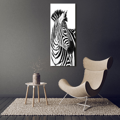 Quadro su tela canvas verticale Zebra nella neve