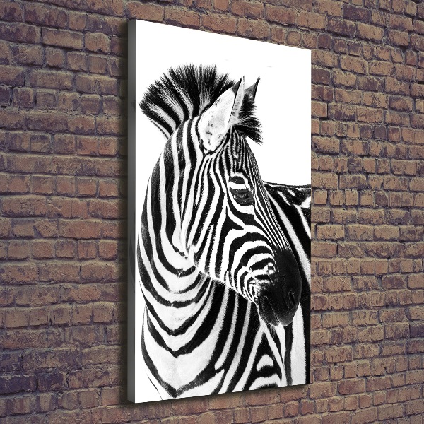 Quadro su tela canvas verticale Zebra nella neve
