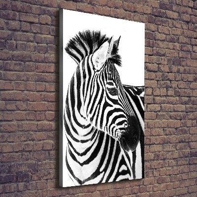 Quadro su tela canvas verticale Zebra nella neve