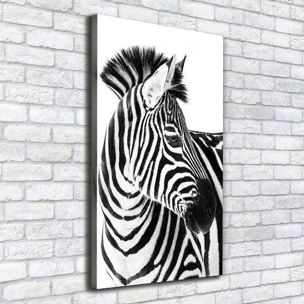 Quadro su tela canvas verticale Zebra nella neve