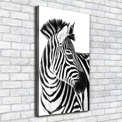 Quadro su tela canvas verticale Zebra nella neve