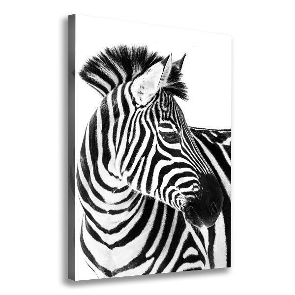 Quadro su tela canvas verticale Zebra nella neve