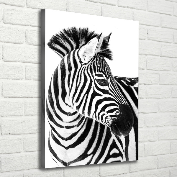 Quadro su tela canvas verticale Zebra nella neve