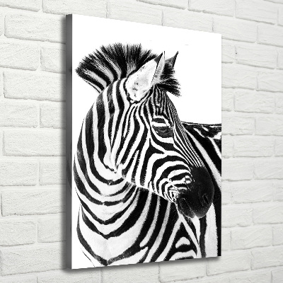 Quadro su tela canvas verticale Zebra nella neve