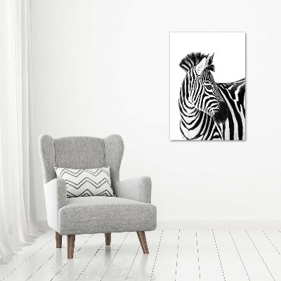 Quadro su tela canvas verticale Zebra nella neve