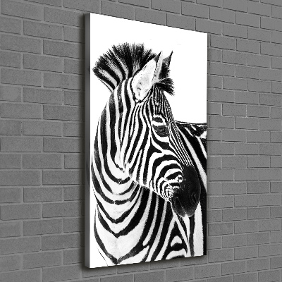 Quadro su tela canvas verticale Zebra nella neve