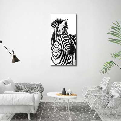 Quadro su tela canvas verticale Zebra nella neve