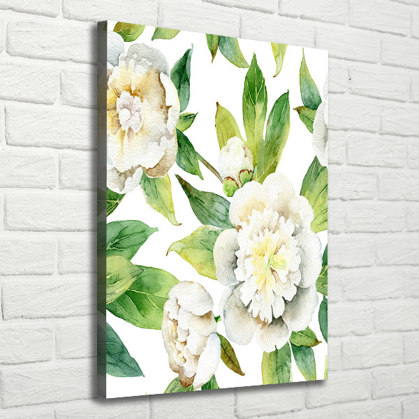 Quadro su tela canvas verticale Peonie