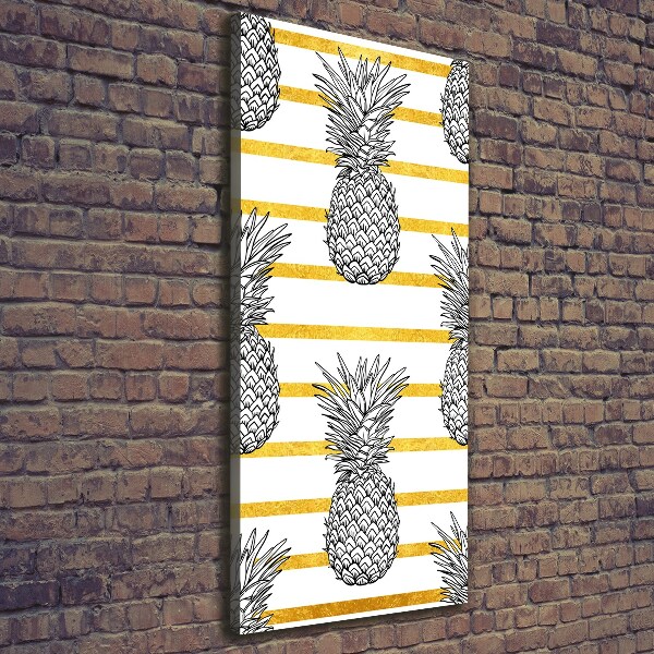 Quadro su tela canvas verticale Strisce di ananas