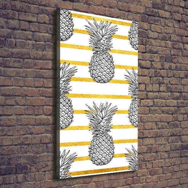 Quadro su tela canvas verticale Strisce di ananas
