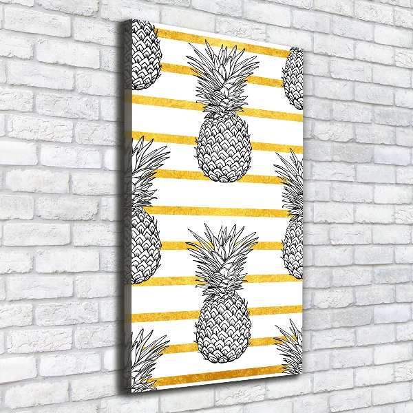 Quadro su tela canvas verticale Strisce di ananas