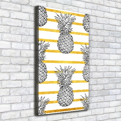 Quadro su tela canvas verticale Strisce di ananas