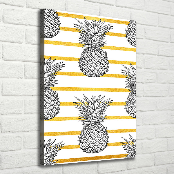 Quadro su tela canvas verticale Strisce di ananas
