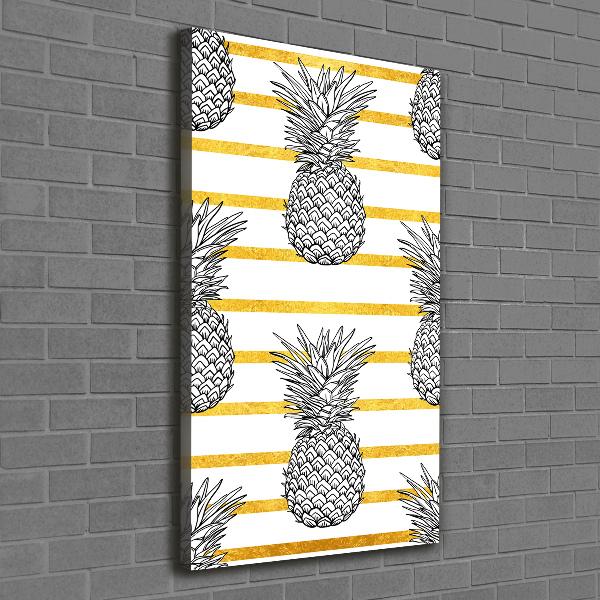 Quadro su tela canvas verticale Strisce di ananas