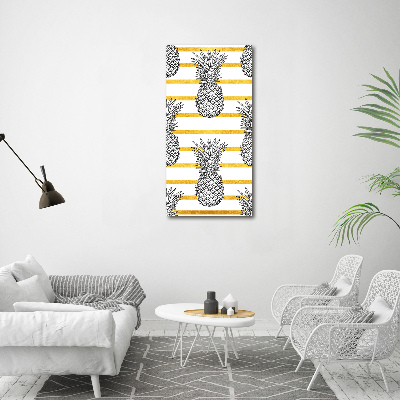Quadro su tela canvas verticale Strisce di ananas
