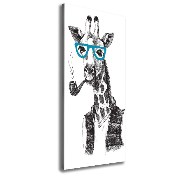 Quadro su tela canvas verticale Giraffe con gli occhiali
