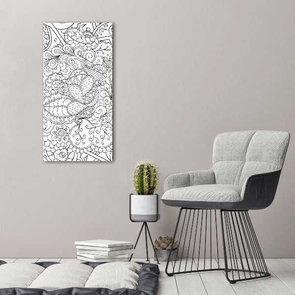 Stampa quadro su tela verticale Sfondo Zentangle