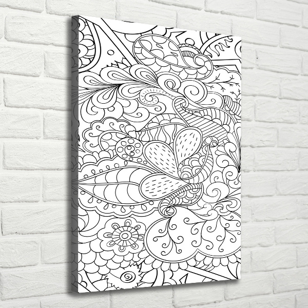 Stampa quadro su tela verticale Sfondo Zentangle