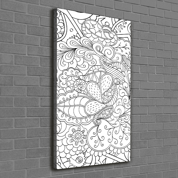 Stampa quadro su tela verticale Sfondo Zentangle