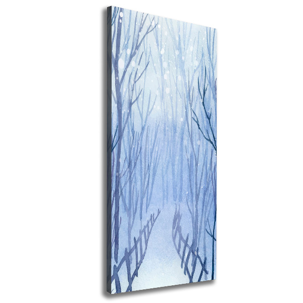 Quadro su tela canvas verticale Foresta in inverno