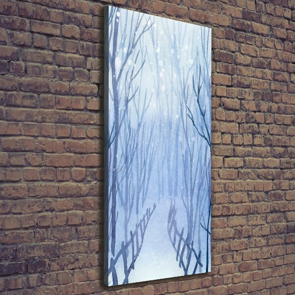 Quadro su tela canvas verticale Foresta in inverno