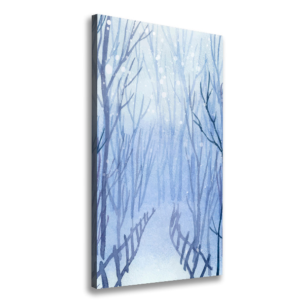 Quadro su tela canvas verticale Foresta in inverno