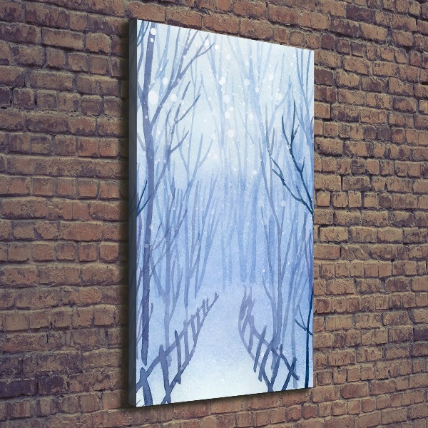 Quadro su tela canvas verticale Foresta in inverno