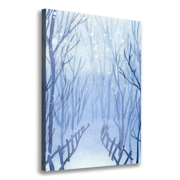Quadro su tela canvas verticale Foresta in inverno