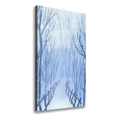Quadro su tela canvas verticale Foresta in inverno