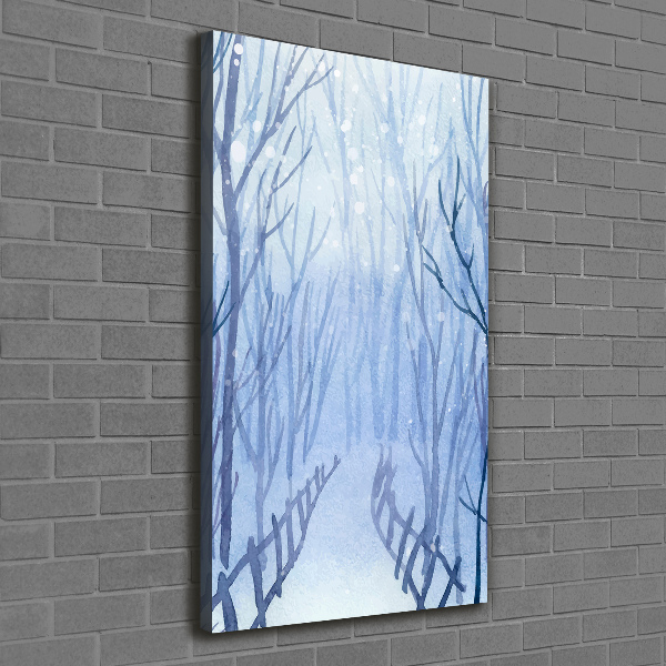 Quadro su tela canvas verticale Foresta in inverno