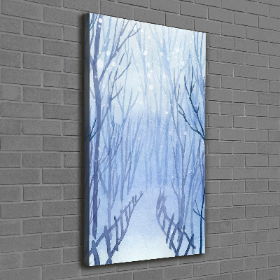 Quadro su tela canvas verticale Foresta in inverno