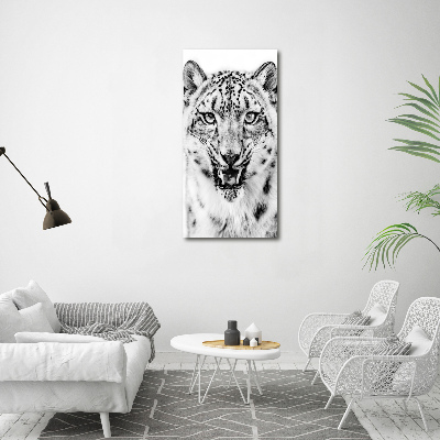 Quadro foto su tela verticale Leopardo delle nevi